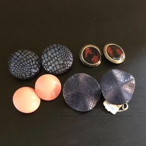 Vintage Round Clip On Earrings